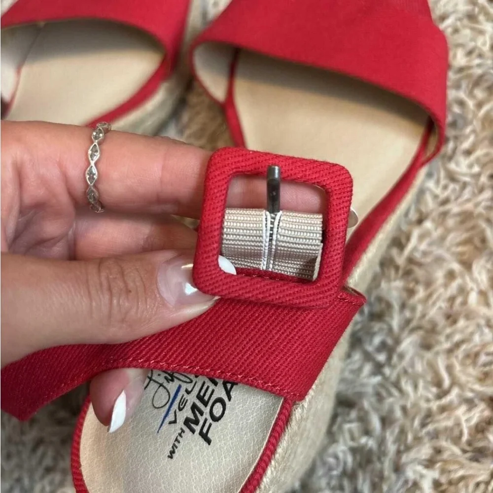 Red Wedge Sandals - Picture 5 of 5
